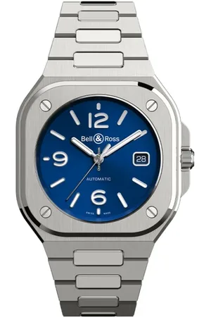 Bell & Ross Tilbehør, Herre, Grå, ONE SIZE, Uomo - Br05A-Blu-St/Sst - Br 05 Blå kasse 40 mm stål med stål armbånd