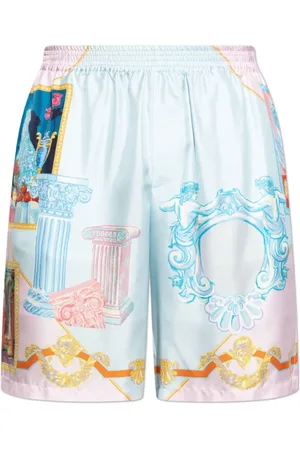VERSACE Badetøj, Herre, Flerfarvet, XL, Multifarvet Silke Twill Shorts