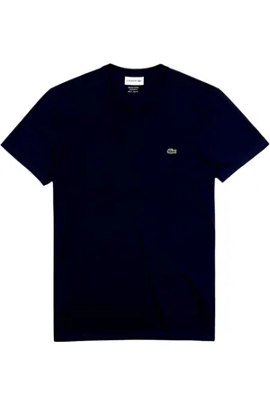 Lacoste Top, Herre, Blå, M, Bomuld, Klassisk Rund Hals Blå T-Shirt