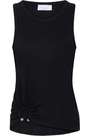 Paco rabanne Top, Dame, Sort, S, Ribbet T-shirt