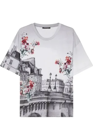 Persona by Marina Rinaldi Top, Dame, Hvid, S, Bomuld, Grafisk Print Oversized T-shirt