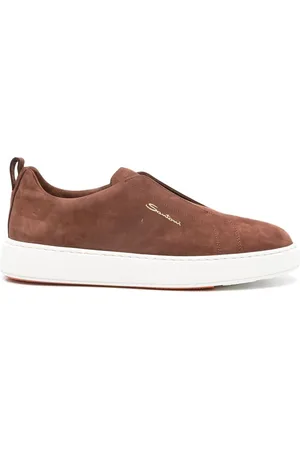 santoni Sko, Herre, Brun, 42 1/2 EU, Læder, Læder Sneaker med Gummisål