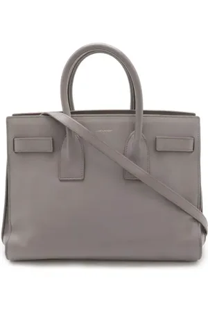 Saint Laurent Pre-owned, Dame, Grå, ONE SIZE, Uld, Pre-owned Laeder hndtasker
