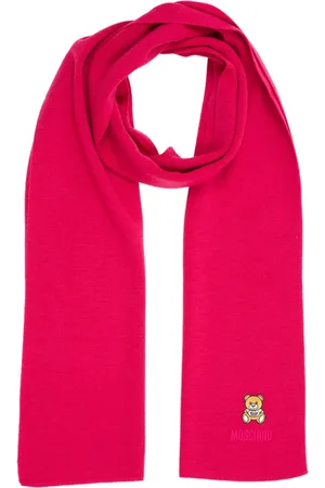Moschino Tilbehør, Dame, Lyserød, ONE SIZE, Uld, Teddy Bear Uldtørklæde, Ensfarvet Mønster
