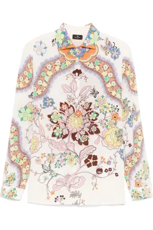Etro Bluser & Skjorter, Dame, Flerfarvet, S, Silke Dame Skjorte X0803