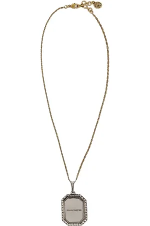 Alexander McQueen Tilbehør, Dame, Flerfarvet, ONE SIZE, Uld, Messingplade Cameo Halskæde