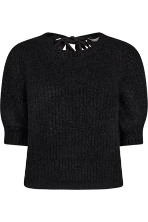 Co`Couture Strik, Dame, Sort, L, Uld, Bow Rib Strikket Trøje