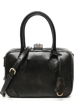 Golden Goose Taske, Dame, Sort, ONE SIZE, Uld, Sort læder skuldertaske med metalhardware
