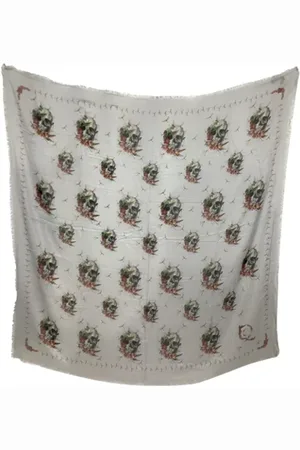 Alexander McQueen Pre-owned, Dame, Hvid, ONE SIZE, Tyl, Pre-owned Silke trklaeder