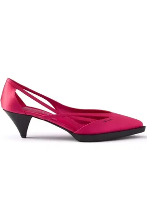 Prada Sko, Dame, Lyserød, 39 EU, Satin, Satin Cut-Out Pumps