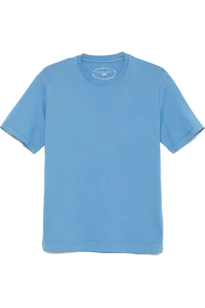 FEDELI Top, Herre, Blå, 2XL, Bomuld, Bomuld T-shirt Made in Italy