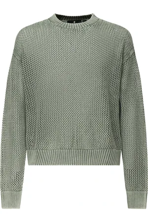 Represent Strik, Herre, Grøn, M, Bomuld, Skovgrøn Bomuld Crewneck Sweater