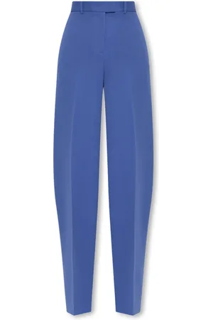 The Attico Bukser, Dame, Blå, 2XS, Uld, Jagger uld fold-front bukser