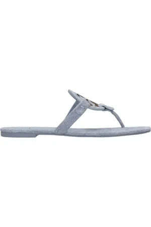 Tory Burch Sko, Dame, Blå, 38 EU, Denim, Denim Flip-Flop med Ruskind Detaljer