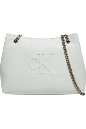 Calvin Klein Taske, Dame, Grå, ONE SIZE, Uld, Elegant Chain Skuldertaske