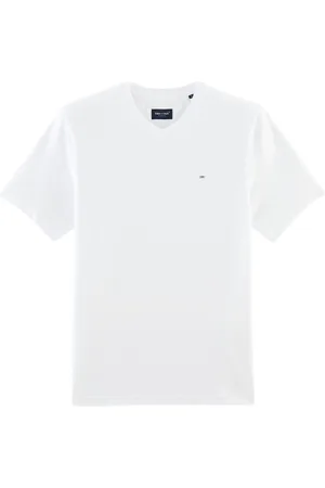Eden Park Top, Herre, Hvid, 3XL, Bomuld, Kortærmet V-hals T-shirt