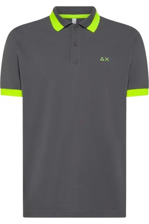 sun68 Top, Herre, Grå, L, Bomuld, Grå Polo Big Stripe Fluo