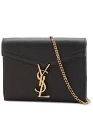 Saint Laurent Taske, Dame, Sort, ONE SIZE, Læder, Kæde Pung Sort Læder