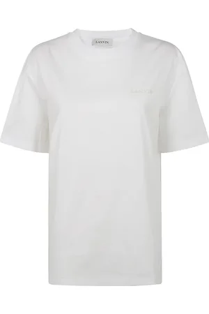 Lanvin Top, Herre, Hvid, S, Logo T-shirt i Bouclette-stil