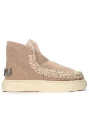 Mou Sko, Dame, , 41 EU, Uld, Eskimo Sneaker Bold Kamelfarvet med Glitterlogo
