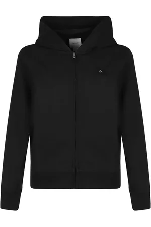 Calvin Klein Sweathshirts & Hoodies, Dame, Sort, L, Uld, Sort Terry Zip Hoodie
