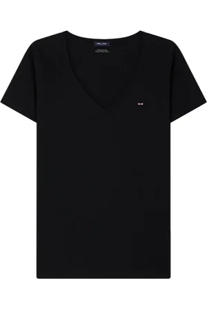 Eden Park Top, Herre, Sort, XS, Bomuld, Blå V-hals Bomuld T-shirt
