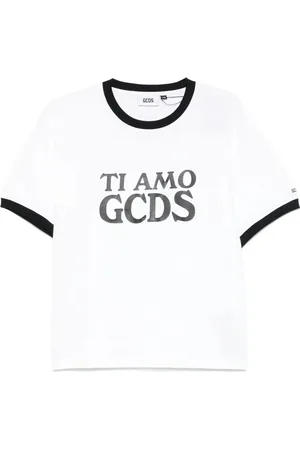 GCDS Top, Herre, Hvid, M, Hvid Klassisk T-Shirt