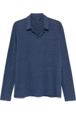 Sease Top, Herre, Blå, XL, Bomuld, Linned/Bomuld Polo Skjorte Made in Italy