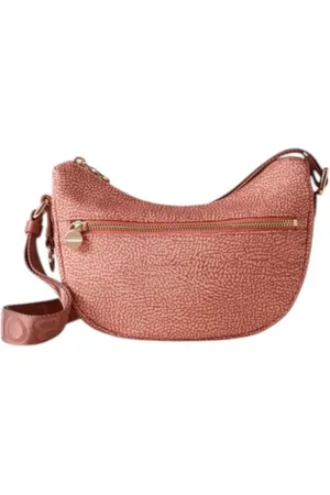 Borbonese Taske, Dame, Lyserød, ONE SIZE, Uld, Mini Nylon Skuldertaske i Lipstick