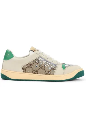 Gucci Sko, Dame, Flerfarvet, 41 EU, Uld, Hvide Krystal Sneakers
