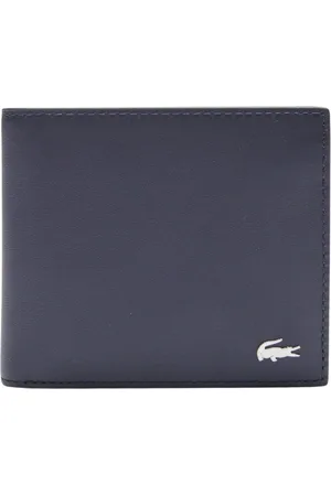 Lacoste Tilbehør, Dame, Blå, ONE SIZE, Læder, Slim Billfold Kortholder Krokodillelæder