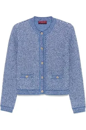 Gucci Strik, Dame, Blå, S, Bomuld, Elegant Sweater til Kvinder