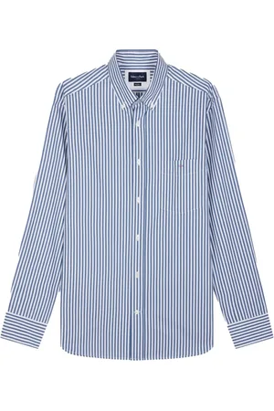 Eden Park Skjorte, Herre, Flerfarvet, 3XL, Stribet poplin skjorte, elegant og behagelig
