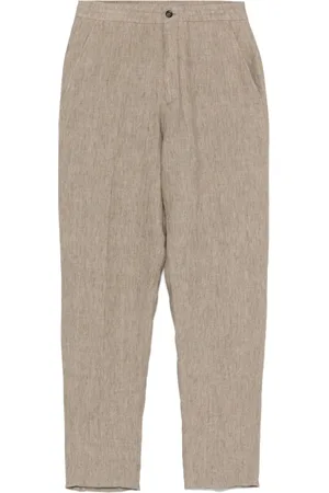 Ermenegildo Zegna Bukser, Herre, , 3XL, Linned, Linnedbukser med sidelommer og baglommer