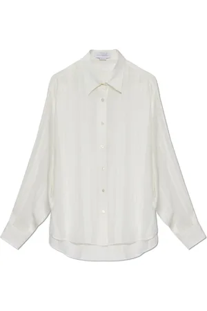 Stella McCartney Bluser & Skjorter, Dame, Hvid, S, Tyl, Silkeskjorte med løstsiddende pasform