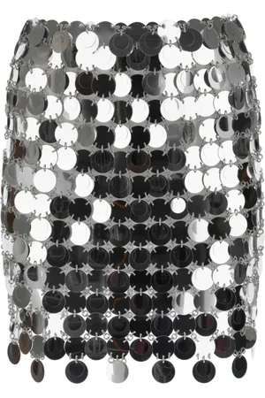 Paco rabanne Nederdel, Dame, Grå, 2XS, Paillet Maxi Mini Nederdel