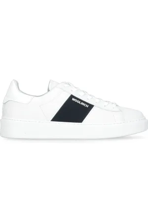 Woolrich Sko, Herre, Hvid, 42 EU, Læder, Hvide Lædersneakers med Kontrastindsatser
