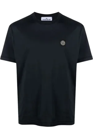 Stone Island Top, Herre, Blå, L, Bomuld, Blå T-shirts og Polos med Compass Patch