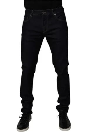 Dolce & Gabbana Jeans, Herre, Sort, XL, Denim, Sort Skinny Stretch Denim Jeans