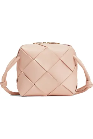 Bottega Veneta Taske, Dame, Lyserød, ONE SIZE, Uld, Rosa Skuldertaske Mini Cassette Kamera