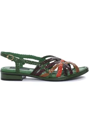 Pon´s quintana Sko, Dame, Grøn, 38 EU, Læder, Håndvævet Multifarvet Diana Sandal