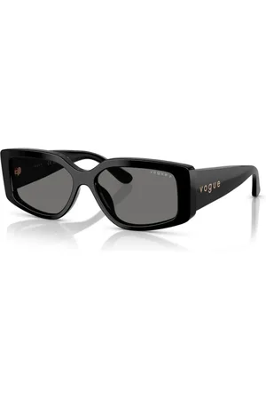 vogue Tilbehør, unisex, Sort, 55 MM, Rektangulære polariserede solbriller Modigt stil