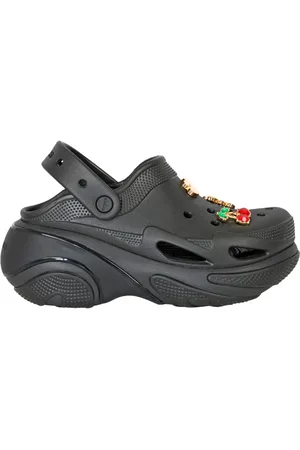 Crocs Sko, Dame, Sort, 38 EU, Sorte gummisandaler med platform