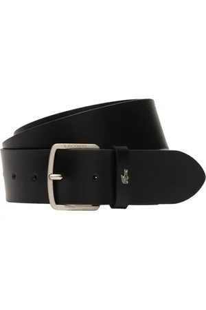 Lacoste Tilbehør, Herre, Sort, 130 CM, Læder, Elegant Herre Læderbælte Sort