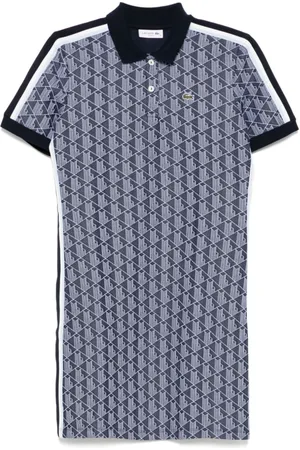 Lacoste Top, Dame, Blå, S, Bomuld, Blå Stribet Polo Skjorte