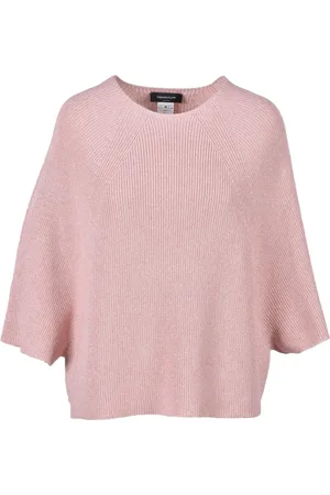 Fabiana Filippi Strik, Dame, Lyserød, M, Bomuld, Elegant Strikbluse med Bomuldsblanding