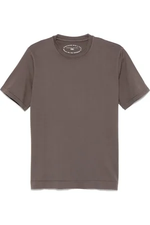 FEDELI Top, Herre, Brun, 2XL, Bomuld, Bomuld T-shirt Made in Italy