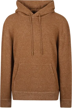 Ermenegildo Zegna Sweathshirts & Hoodies, Herre, Brun, 2XL, Bomuld, Brun Cashmere Linned Bomuld Hættetrøje Sweater