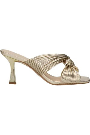 Michael Kors Sko, Dame, Gul, 39 EU, Læder, Metallic Finish Slip-On Sandaler