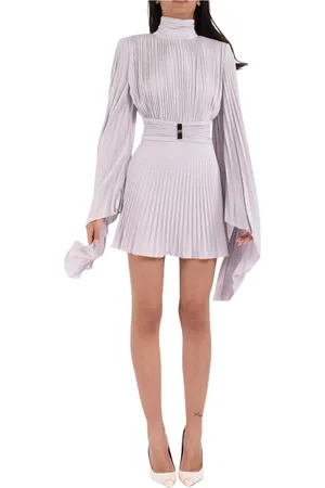 Elisabetta Franchi Kjole, Dame, Lyserød, L, Polyester, Asymmetrisk Mini Kjole i Lurex Jersey